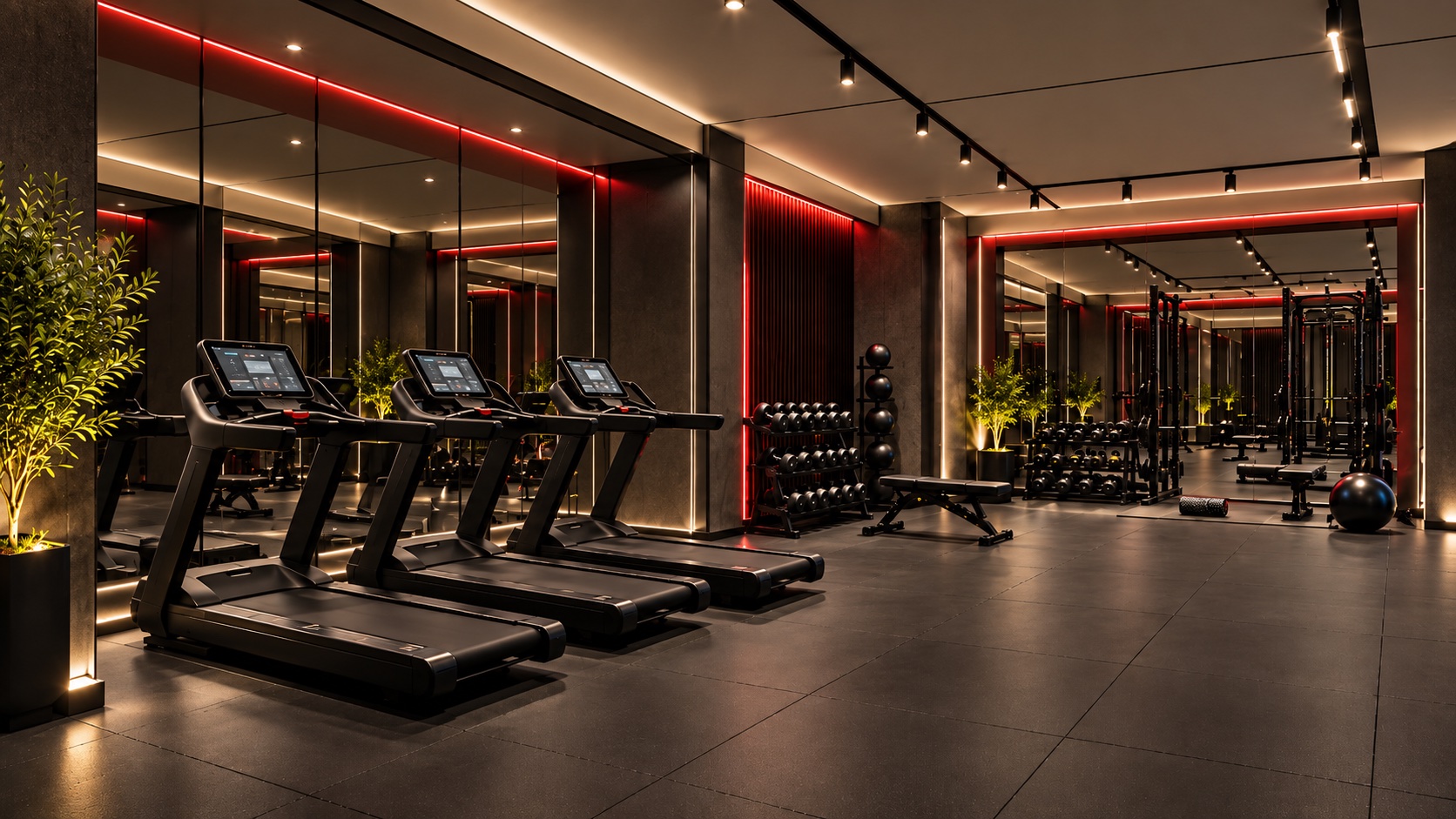 Fitness & Gym architectural rendering, view 2