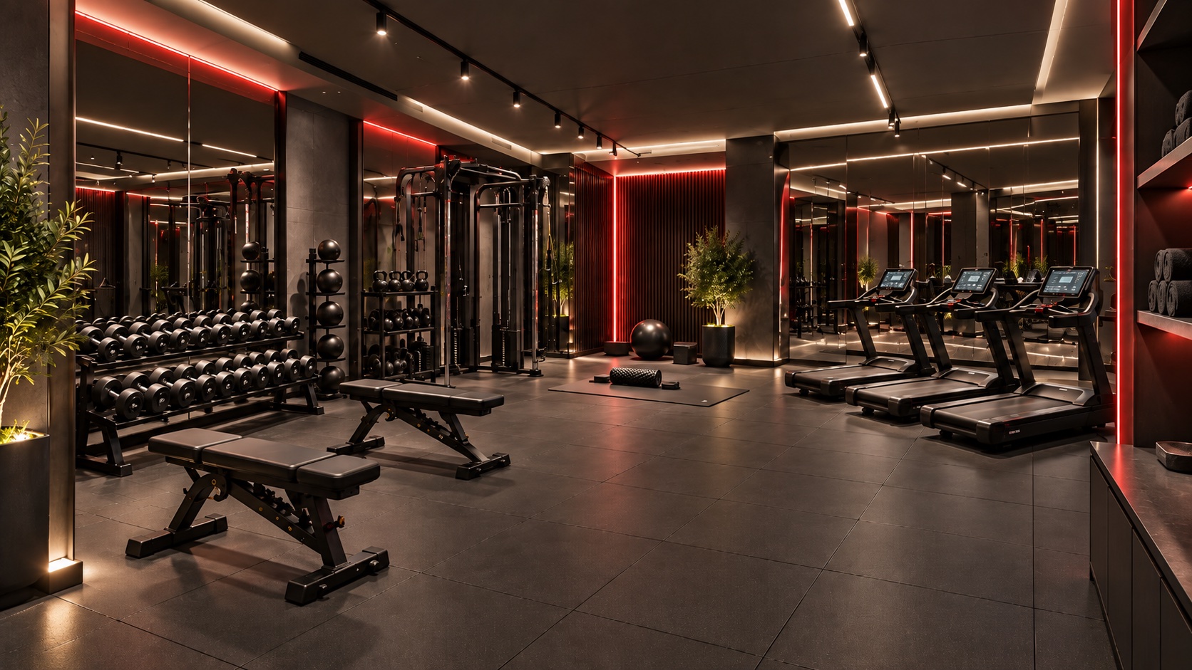 Fitness & Gym architectural rendering, view 3